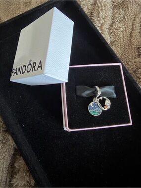 Camping Night Sky Double Dangle Charm